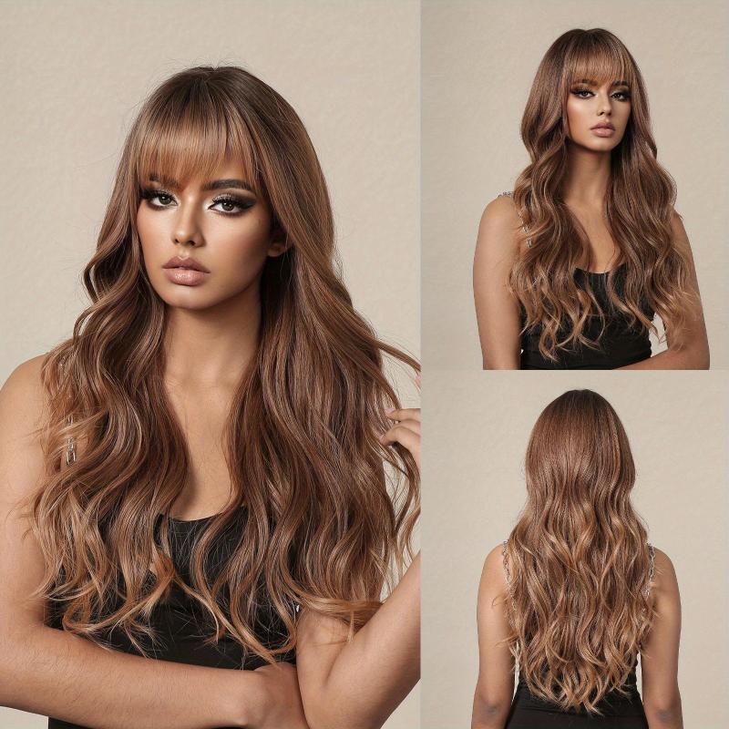 Long Curly Brown Ombre Blonde Wig 96cm Synthetic LC2118