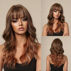 Long Curly Brown Ombre Blonde Wig 96cm Synthetic LC2118