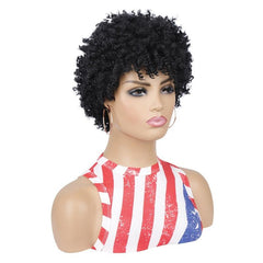 Short Afro Kinky Curly Pixie Cut Wigs For Women Cosplay Costume Party Wig
