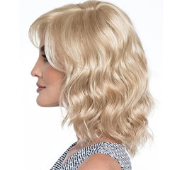 Medium Long Curly Wig With Bangs Heat Resistant Synthetic Wig
