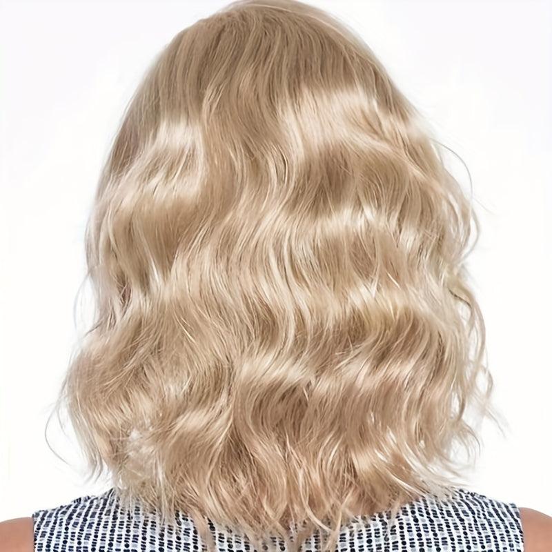 Medium Long Curly Wig With Bangs Heat Resistant Synthetic Wig