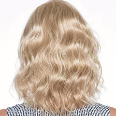 Medium Long Curly Wig With Bangs Heat Resistant Synthetic Wig