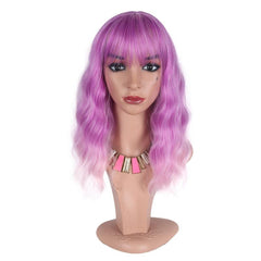 Short Curly Bob Wig Synthetic Wig With Bangs Anime Cosplay Wig For Halloween