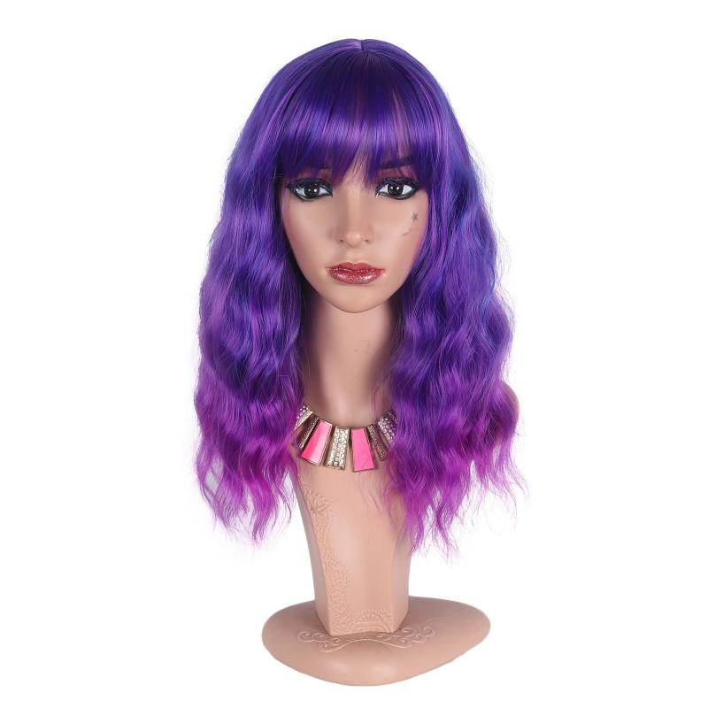 Short Curly Bob Wig Synthetic Wig With Bangs Anime Cosplay Wig For Halloween