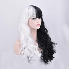 Long Curly Synthetic Wig With Bangs Anime Cosplay Wig For Halloween