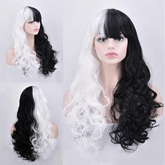 Long Curly Synthetic Wig With Bangs Anime Cosplay Wig For Halloween