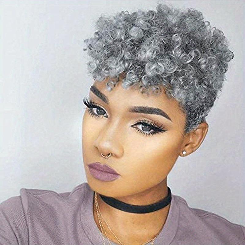 Short Blonde Curly Wig 48 cm Natural Synthetic Afro Hair Wigs