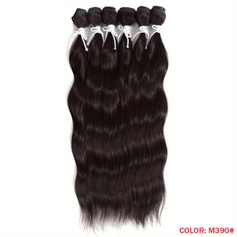 6Pcs 50.8Cm Body Wave Hair Bundles Ombre Blonde High Temp Fiber