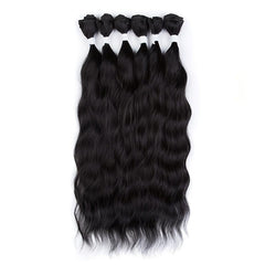 6Pcs 50.8Cm Body Wave Hair Bundles Ombre Blonde High Temp Fiber