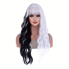 Two Tone Long Curly Synthetic Wig for Daily Use