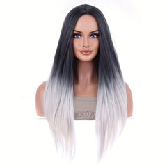 Two Tone Long Curly Synthetic Wig for Daily Use