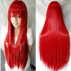 Colorful Long Straight Wig With Bangs Synthetic Wig Cosplay Wigs