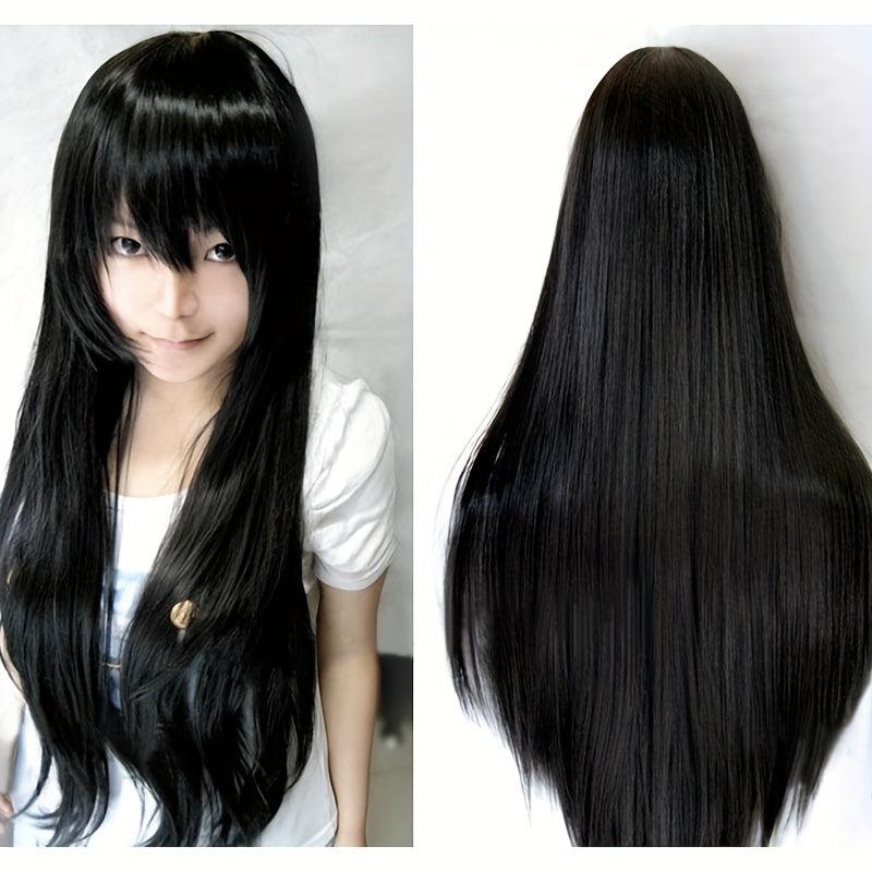 Colorful Long Straight Wig With Bangs Synthetic Wig Cosplay Wigs