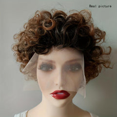 Afro Curly Pixie Wig With Bangs Synthetic Wig