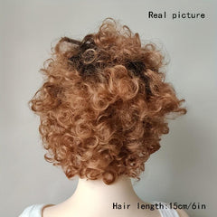 Afro Curly Pixie Wig With Bangs Synthetic Wig