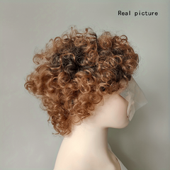Afro Curly Pixie Wig With Bangs Synthetic Wig