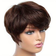 15 24 Cm Short Bob Pixie Cut Wigs Human Hair Wigs With Bangs For Women Brazilian