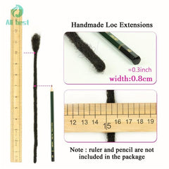 Dreadlock Extensions 0.8cm Loc Extensions Human Hair 10 Strands