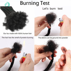 Dreadlock Extensions 0.8cm Loc Extensions Human Hair 10 Strands