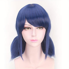 35 56 Cm Straight Anime Wigs Women Short Bob Wig With Bangs DIY Double Ponytail