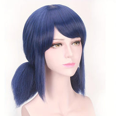 35 56 Cm Straight Anime Wigs Women Short Bob Wig With Bangs DIY Double Ponytail