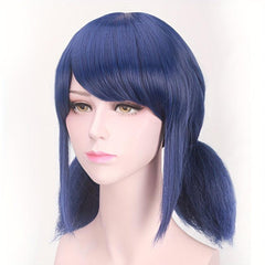 35 56 Cm Straight Anime Wigs Women Short Bob Wig With Bangs DIY Double Ponytail