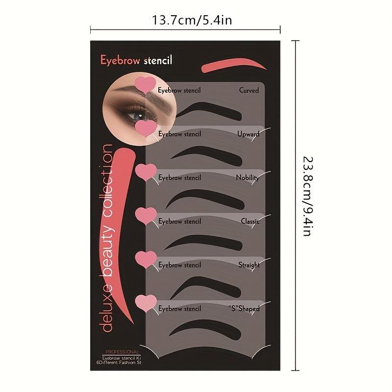 6pcs Eyebrow Stencil for Shaping Makeup Tool