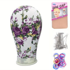 Colorful Canvas Block Head For Wig Display Model Head Professional 55 88 Cm