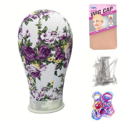Colorful Canvas Block Head For Wig Display Model Head Professional 55 88 Cm