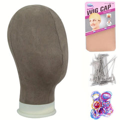 Colorful Canvas Block Head For Wig Display Model Head Professional 55 88 Cm