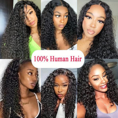 4X4 Lace Closure Curly Wave 100% Human Hair Hand Tied Natural Part
