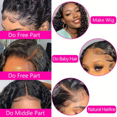 4X4 Lace Closure Curly Wave 100% Human Hair Hand Tied Natural Part