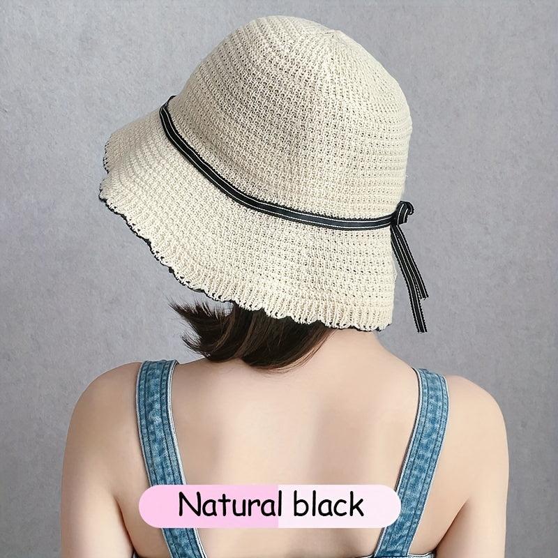 Short Straight Hair Wig Sunscreen Fisherman Hat for Women