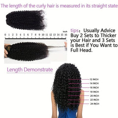 Kinky Curly Clip In Hair Extensions For Women