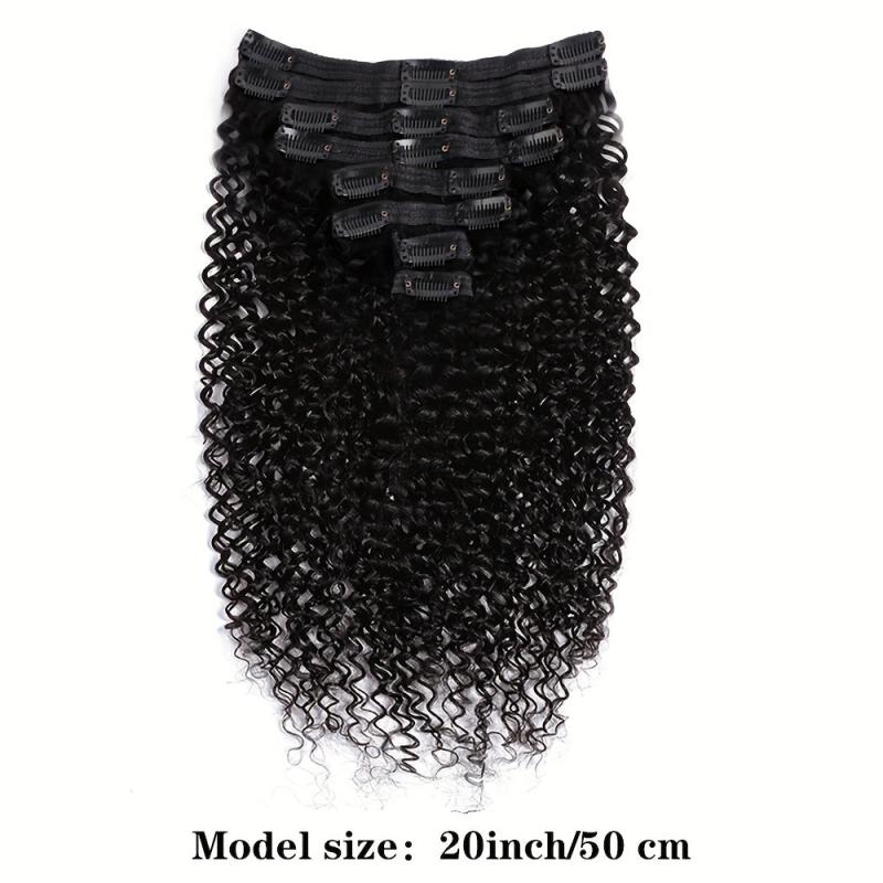 Kinky Curly Clip In Hair Extensions For Women