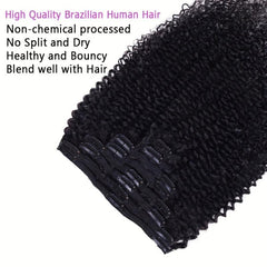 Kinky Curly Clip In Hair Extensions For Women
