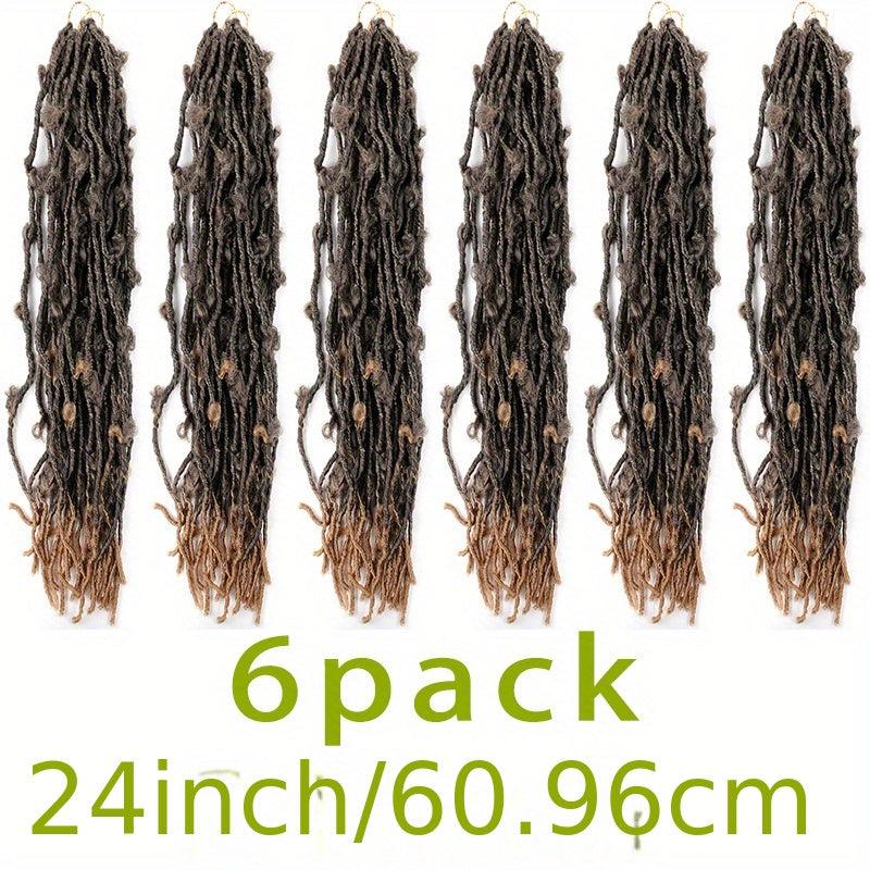 6Pack 60 Butterfly Locs Hair Pre Looped Distressed Butterfly Locs Crochet Hair