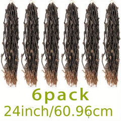 6Pack 60 Butterfly Locs Hair Pre Looped Distressed Butterfly Locs Crochet Hair
