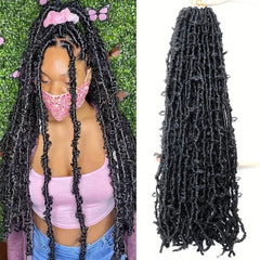 6Pack 60 Butterfly Locs Hair Pre Looped Distressed Butterfly Locs Crochet Hair