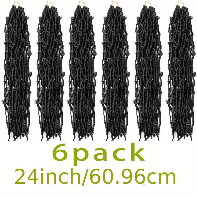 6Pack 60 Butterfly Locs Hair Pre Looped Distressed Butterfly Locs Crochet Hair