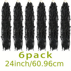 6Pack 60 Butterfly Locs Hair Pre Looped Distressed Butterfly Locs Crochet Hair