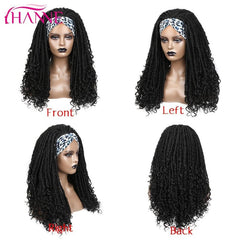 Long Dreadlock Wig With Headband Synthetic Soft Faux Locs Wigs