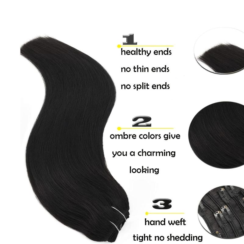 Soft Natural Clip In Hair Extensions for Women Long Straight Natural Hair
