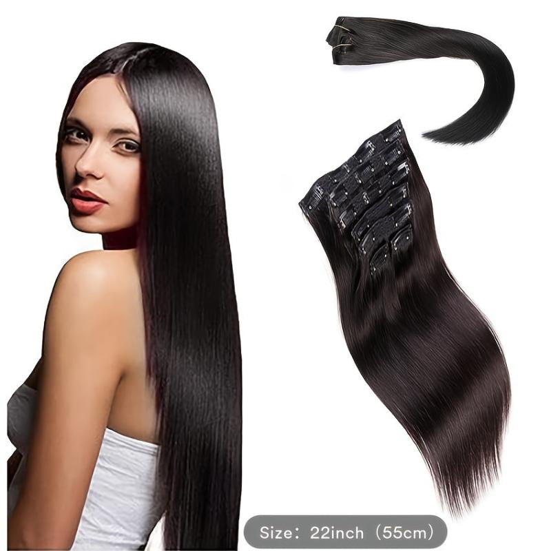 Soft Natural Clip In Hair Extensions for Women Long Straight Natural Hair