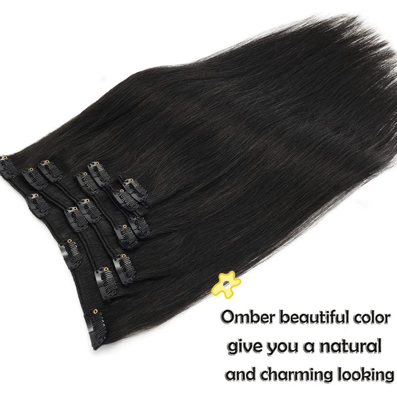 Soft Natural Clip In Hair Extensions for Women Long Straight Natural Hair