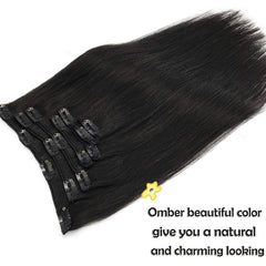 Soft Natural Clip In Hair Extensions for Women Long Straight Natural Hair