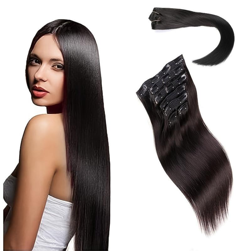Soft Natural Clip In Hair Extensions for Women Long Straight Natural Hair
