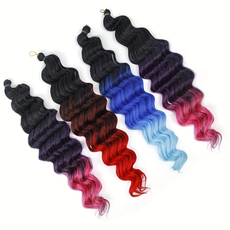 2Pack Ocean Wave Crochet Hair 50 8 Cm Ombre Wavy Braiding Hair