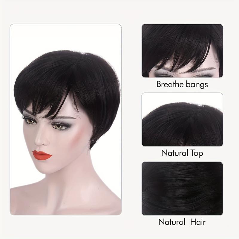 15 24 Cm Pixie Cut Wigs Synthetic Short Pixie Haircut Wig With Bangs