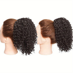 32 Cm Afro Kinky Curly Drawstring Ponytail Extensions Natural Synthetic Hair